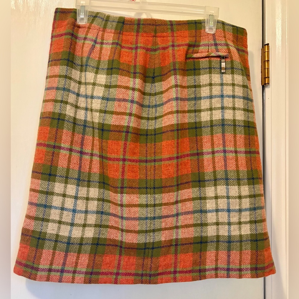 Vintage Pendleton Plaid Wool Skirt Fall Colors Skirt Pocket Size 12 (waist 33”)